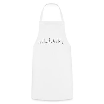 Rythme cardiaque Zurich Suisse Limmat Silhouette - Tablier de cuisine - blanc - Devant - AI Model Male 185 dark (185cm)