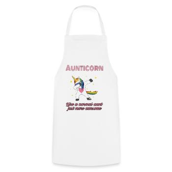 Aunticorn Unicorn Girl Unicorn Dabbing Unicorn - Cooking Apron - white - Front - AI Model Male 185 dark (185cm)