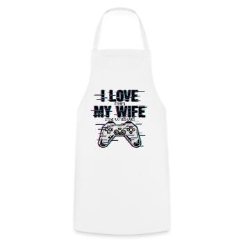 Gamer Husband - Kochschürze - Weiß - Vorne - AI Model Male 185 dark (185cm)