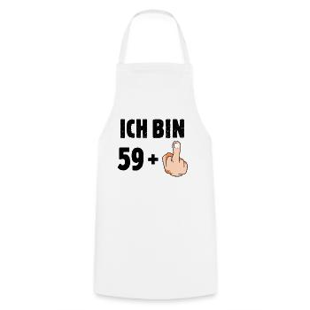 Ich bin 59 plus eins - Kochschürze - Weiß - Vorne - AI Model Male 185 dark (185cm)