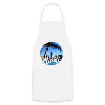 Miami Neon Palmen Skyline - Kochschürze - Weiß - Vorne - AI Model Male 185 dark (185cm)