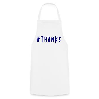 THANK YOU. THANKS. THANK YOU. ANNIVERSARY. BIRTH. - Cooking Apron - white - Front - AI Model Male 185 dark (185cm)