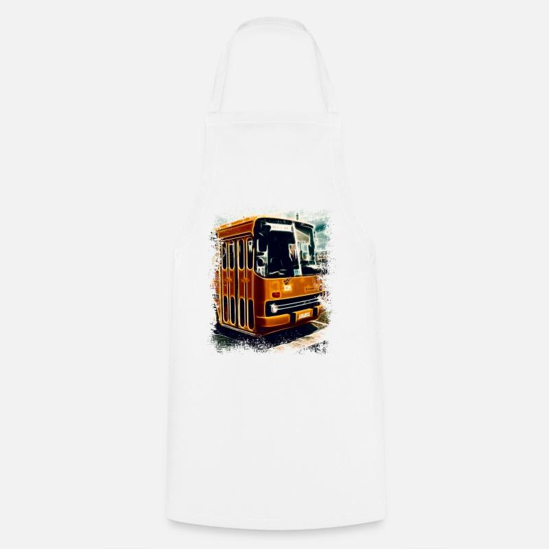 Vintage Ikarus Bus - Cooking Apron - white