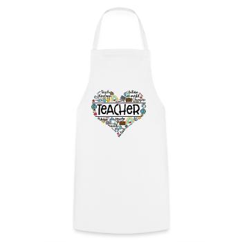 Teacher Heart Shape Teach Inspire Include - Kochschürze - Weiß - Vorne - AI Model Male 185 dark (185cm)
