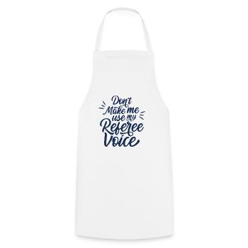 Arbitre voix voix profession arbitre - Tablier de cuisine - blanc - Devant - AI Model Male 185 dark (185cm)