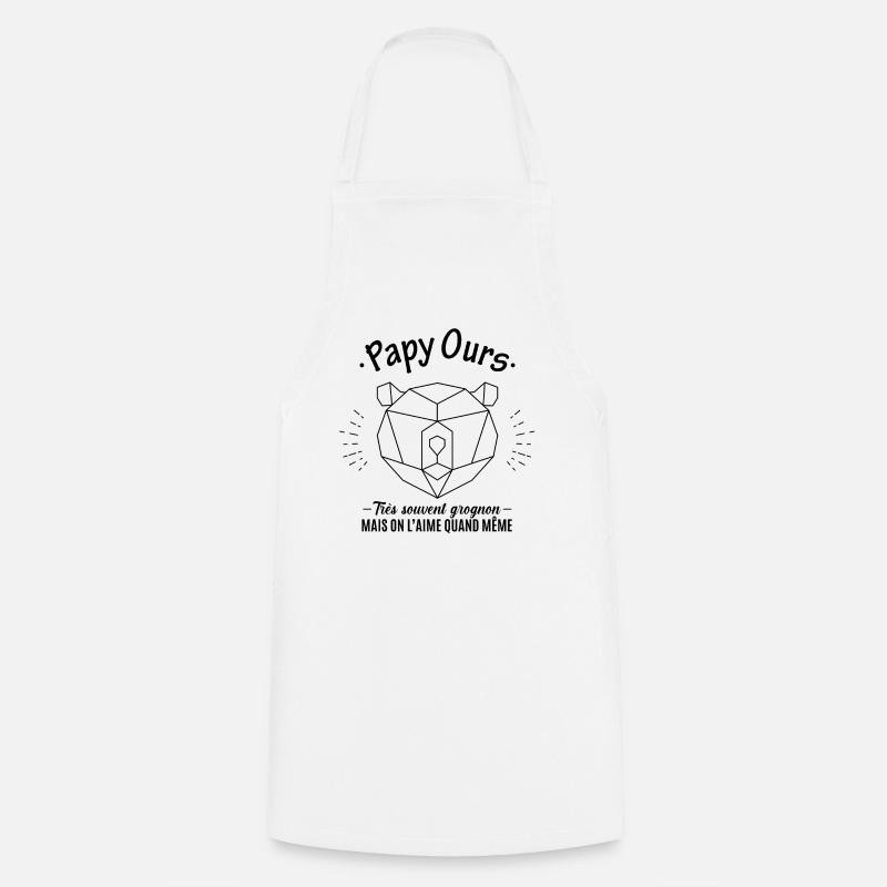 Papy ours - Tablier de cuisine - blanc