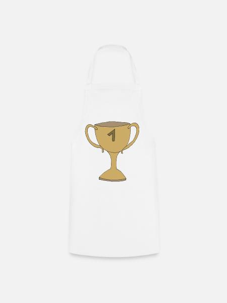 pokal gold - Kochschürze - Weiß