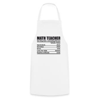 Math Teacher Serving Size 1 Amazing personne - Tablier de cuisine - blanc - Devant - AI Model Male 185 dark (185cm)