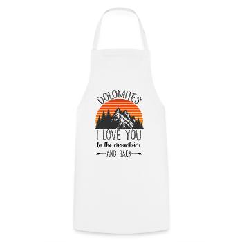 Dolomites Alpes Montagnes - Tablier de cuisine - blanc - Devant - AI Model Male 185 dark (185cm)