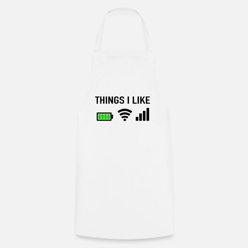 Things I Like - Programmierer Gamer Computer Nerd - Kochschürze - Weiß