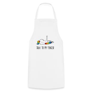 Unicorn Middle Finger Talk To My Finger - Cooking Apron - white - Front - AI Model Male 185 dark (185cm)