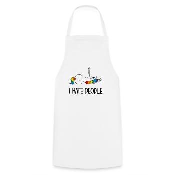 Unicorn Middle Finger I Hate People - Cooking Apron - white - Front - AI Model Male 185 dark (185cm)