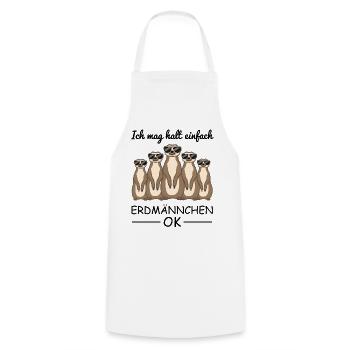 Erdmännchen Spruch Geschenk Damen Herren Kinder - Kochschürze - Weiß - Vorne - AI Model Male 185 dark (185cm)