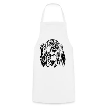 English Setter Head - Cooking Apron - white - Front - AI Model Male 185 dark (185cm)