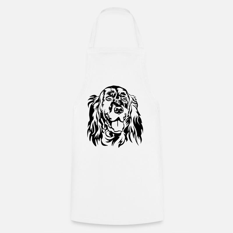 Tête de setter anglais - Tablier de cuisine - blanc