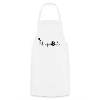 Beach Volley-ball battement de cœur - Volley-ball Heartbeat - Tablier de cuisine - blanc - Devant - AI Model Male 185 dark (185cm)