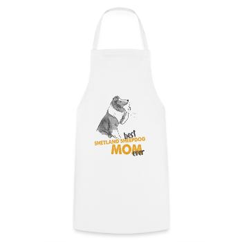 Best Shetland Sheepdog Mom Ever Sheltie Mama - Cooking Apron - white - Front - AI Model Male 185 dark (185cm)