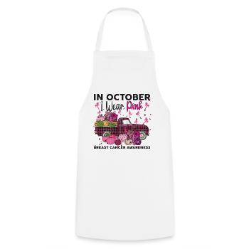 Dans October I Wear Pink Breast Cancer Awareness - Tablier de cuisine - blanc - Devant - AI Model Male 185 dark (185cm)
