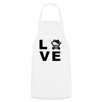 LOVE Truck Driver LOVE Driver Truck Driver - Cooking Apron - white - Front - AI Model Male 185 dark (185cm)