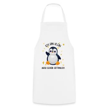 Ich bin klein aber scheiß gefährlich Pinguin - Kochschürze - Weiß - Vorne - AI Model Male 185 dark (185cm)