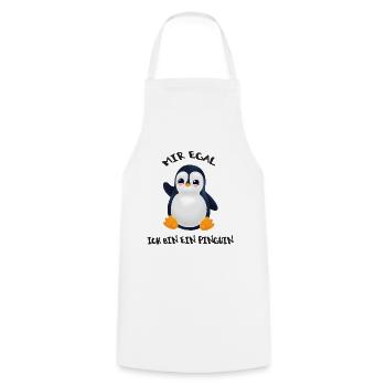 Mir egal ich bin ein Pinguin - Kochschürze - Weiß - Vorne - AI Model Male 185 dark (185cm)