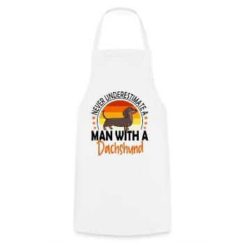 Dachshund Teckel Dogs Dog Lovers Dachshund Man - Cooking Apron - white - Front - AI Model Male 185 dark (185cm)