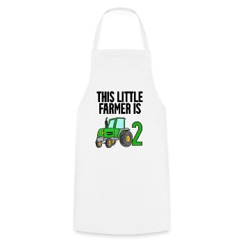 Tractor 2 years Boy 2nd birthday son - Cooking Apron - white - Front - AI Model Male 185 dark (185cm)
