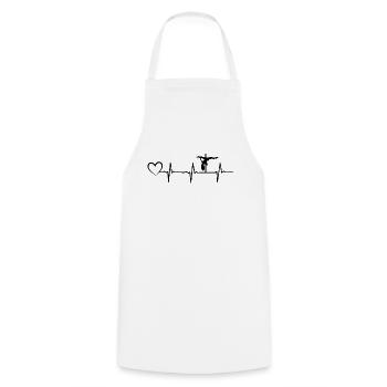 Pole Dance Heartbeat Heart Pole Dancing Silhouette - Cooking Apron - white - Front - AI Model Male 185 dark (185cm)