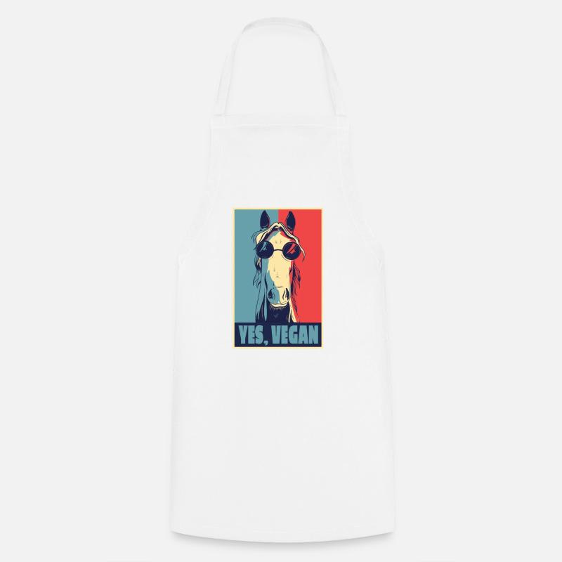 Cheval Cheval Vegan Cheval Cavalier Vegan - Tablier de cuisine - blanc
