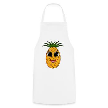 Ananas - Tablier de cuisine - blanc - Devant - AI Model Male 185 dark (185cm)
