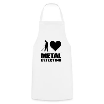 I love Metal Detecting Probe Walker Detector - Cooking Apron - white - Front - AI Model Male 185 dark (185cm)