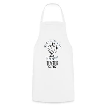 Fantastique école de géographie École de géographie - Tablier de cuisine - blanc - Devant - AI Model Male 185 dark (185cm)