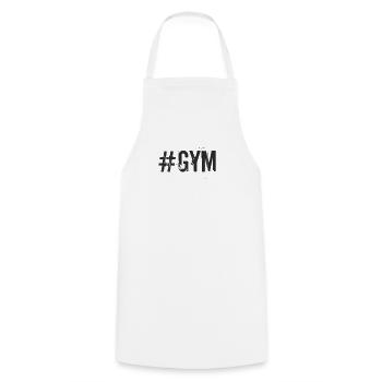 Fitness - #Gym - Kochschürze - Weiß - Vorne - AI Model Male 185 dark (185cm)