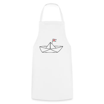 Paper Ship Sea Paper Boat Paper Boat - Cooking Apron - white - Front - AI Model Male 185 dark (185cm)