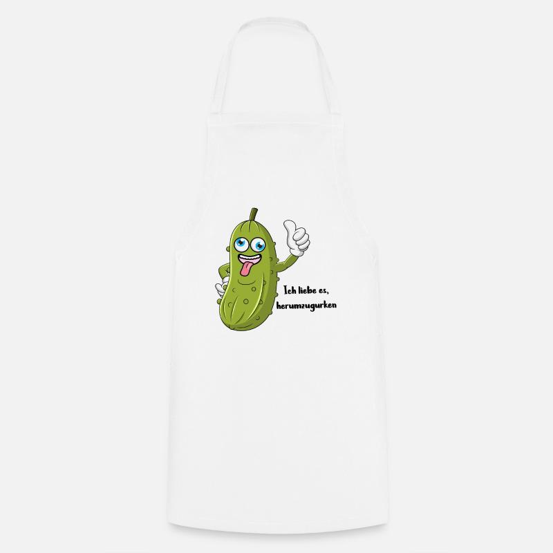 Herumgurken - lustige Gurke Geschenkidee - Kochschürze - Weiß
