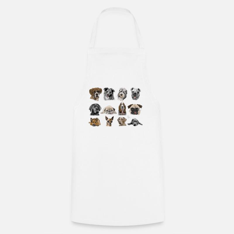 Chiens - Tablier de cuisine - blanc