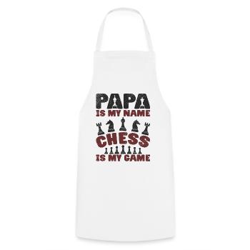 Schachliebhaber Brettspiele Papa Schachspieler - Kochschürze - Weiß - Vorne - AI Model Male 185 dark (185cm)