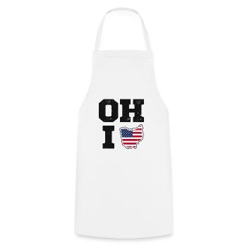 Ohio USA Bundesstaat Flagge - Kochschürze - Weiß - Vorne - AI Model Male 185 dark (185cm)
