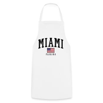 Miami Flag Distressed Typography Florida - Cooking Apron - white - Front - AI Model Male 185 dark (185cm)