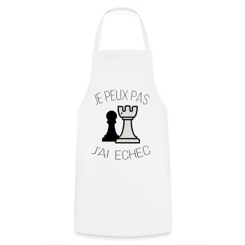 je peux pas j ai echec - Tablier de cuisine - blanc - Devant - AI Model Male 185 dark (185cm)