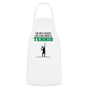 Tennis Tennisspieler Lustiger Spruch Geschenk - Kochschürze - Weiß - Vorne - AI Model Male 185 dark (185cm)