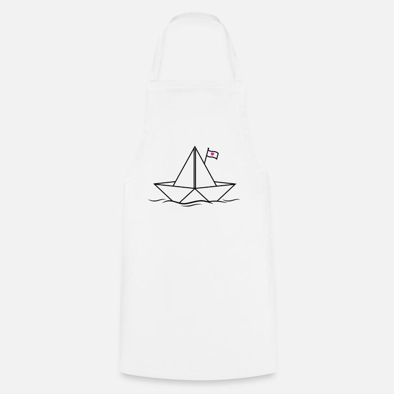 Papierschiff Papierboot  - Kochschürze - Weiß
