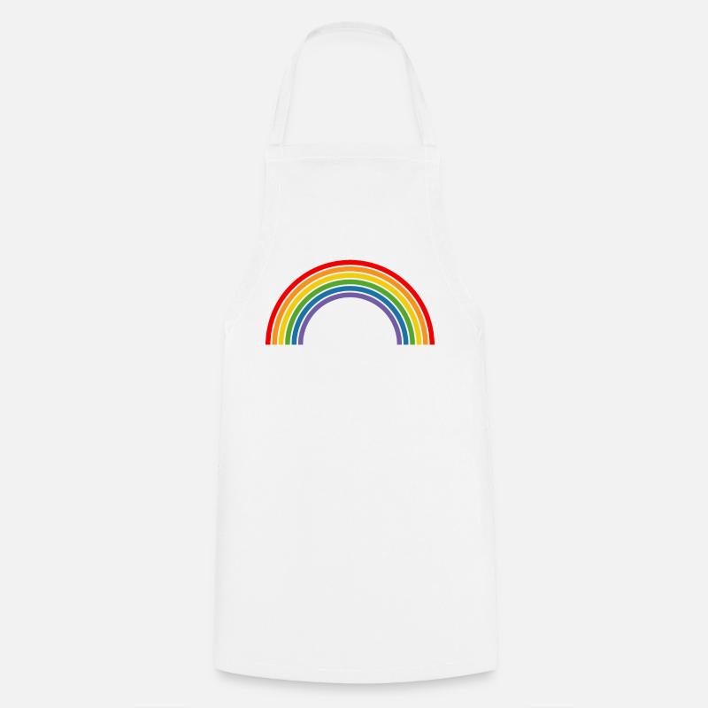 Regenbogen - Kochschürze - Weiß