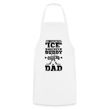 Dad Ice Hockey Duddy - Cooking Apron - white - Front - AI Model Male 185 dark (185cm)