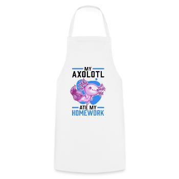 Axolotl homework eaten aquarium amphibian - Cooking Apron - white - Front - AI Model Male 185 dark (185cm)