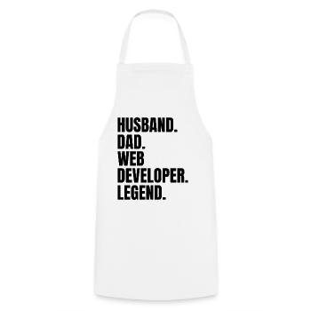 Husband Dad Web Developer Legend Retro - Kochschürze - Weiß - Vorne - AI Model Male 185 dark (185cm)