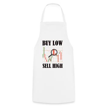 Finance - Crypto-monnaie - Acheter bas, vendre haut - Tablier de cuisine - blanc - Devant - AI Model Male 185 dark (185cm)