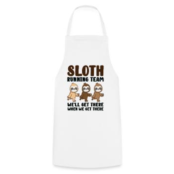 Sloth Running Team We Will Get There When We Get - Cooking Apron - white - Front - AI Model Male 185 dark (185cm)