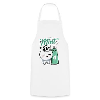 Mint Tooth Joy Cartoon - Cooking Apron - white - Front - AI Model Male 185 dark (185cm)