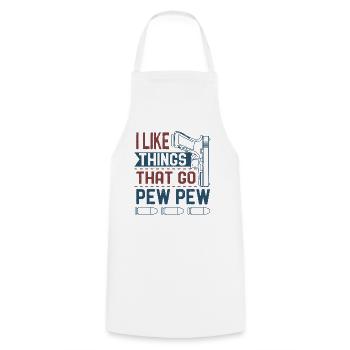 Gun Lover Shooting Gun Weapons Pistol - Cooking Apron - white - Front - AI Model Male 185 dark (185cm)